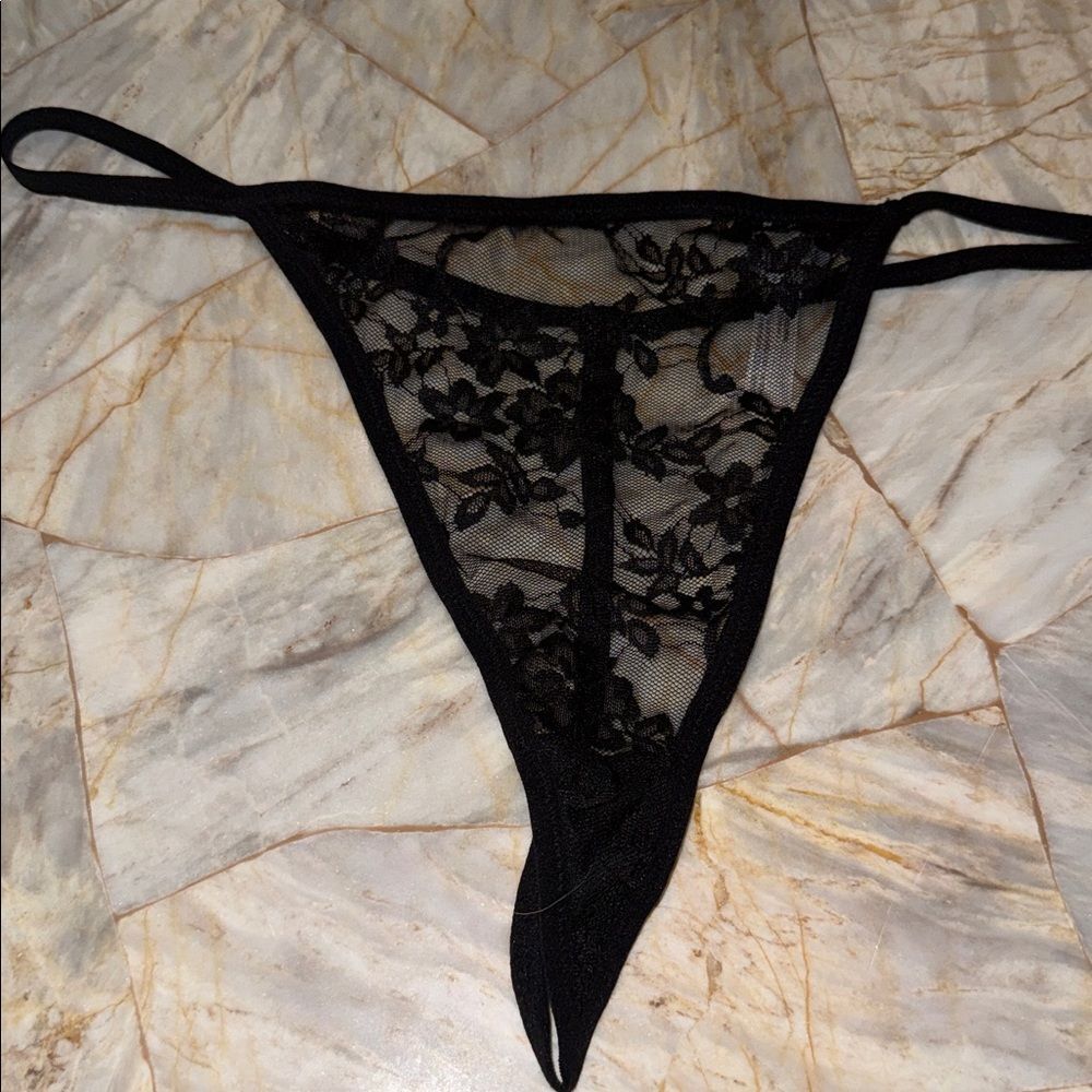 Lala Cheri ARIS Black Lace Thong V-String Size 3X